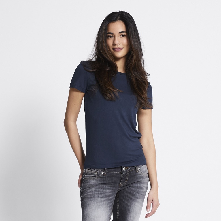 Soft feel tee "Liv" Dark Blue